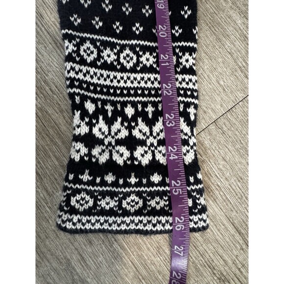 L.L.Bean Women’s Black Cotton Nordic 1/4 Zip Sweater M Fair Isle Knit - Picture 13 of 14